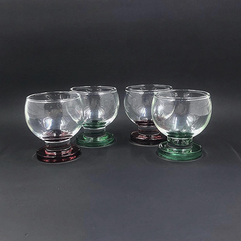 Vintage MCM Glass Tea Light Holder, Glass Votive Set of 4